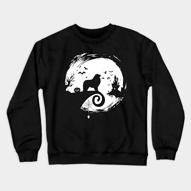 Great Pyrenees Halloween Costume Moon Silhouette Crewneck Sweatshirt by magazin